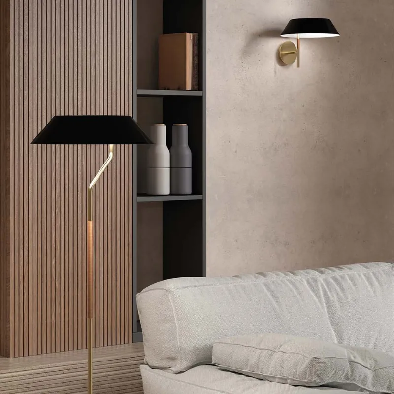 Balanced Black & Synthetic Rattan Wall Light