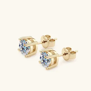 Classic Four Prong Moissanite Stud Earrings