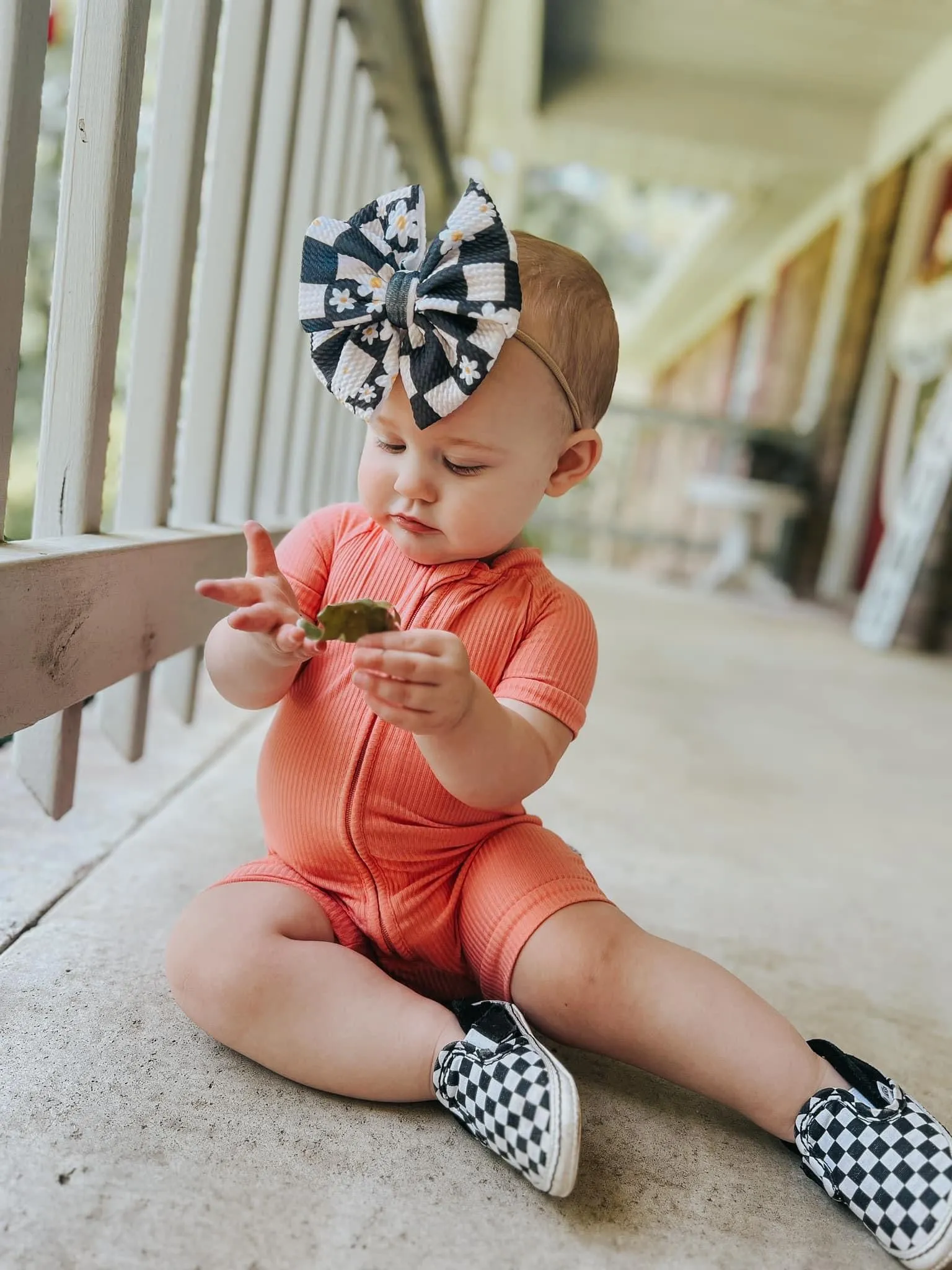 Cool Daisies Checkers Bow