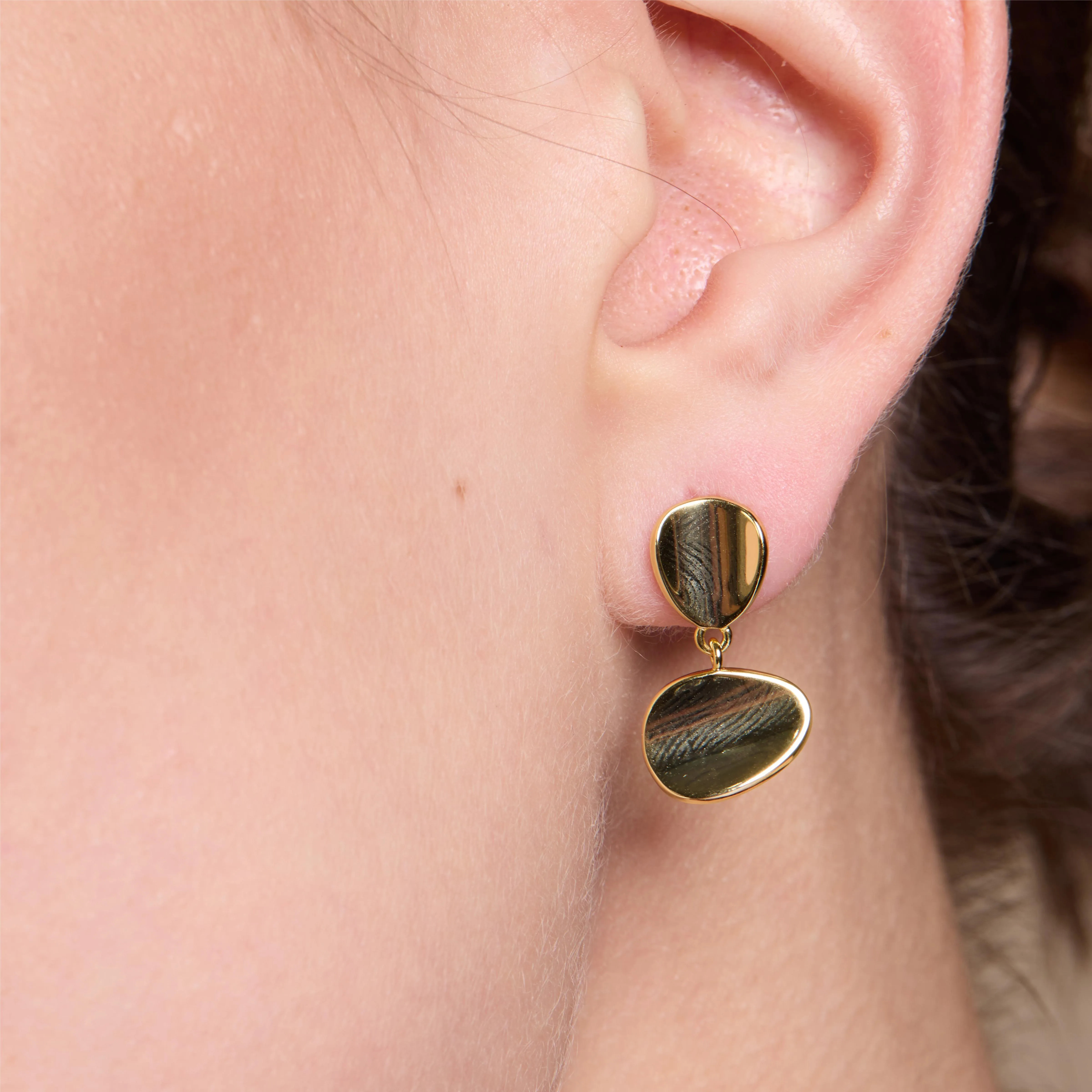 Golden Bean Drop Earrings