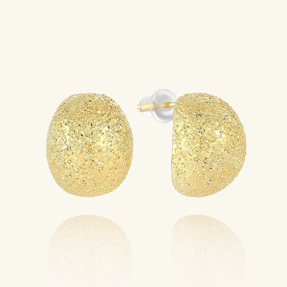 Golden Matte Dôme Hoop Earrings