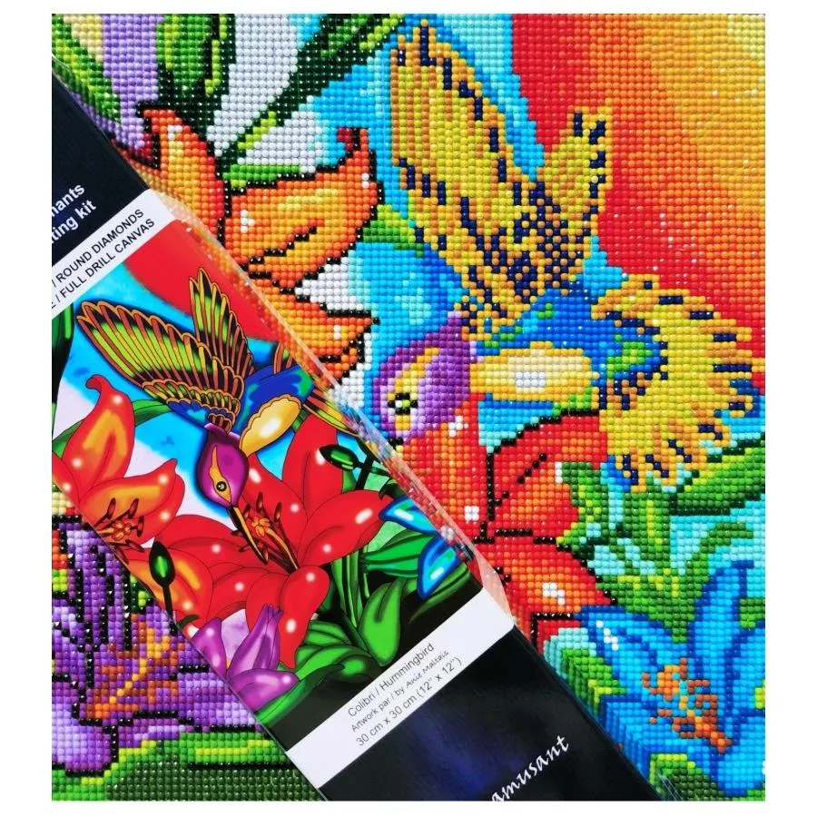 Jacarou Hummingbird Diamond Painting Kit 12"x12"