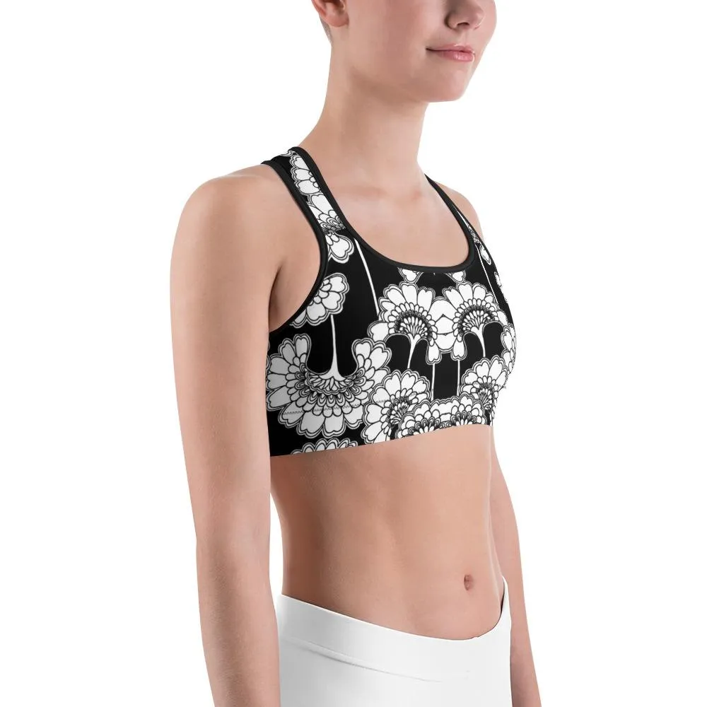 Japanese Floral Sports Bra