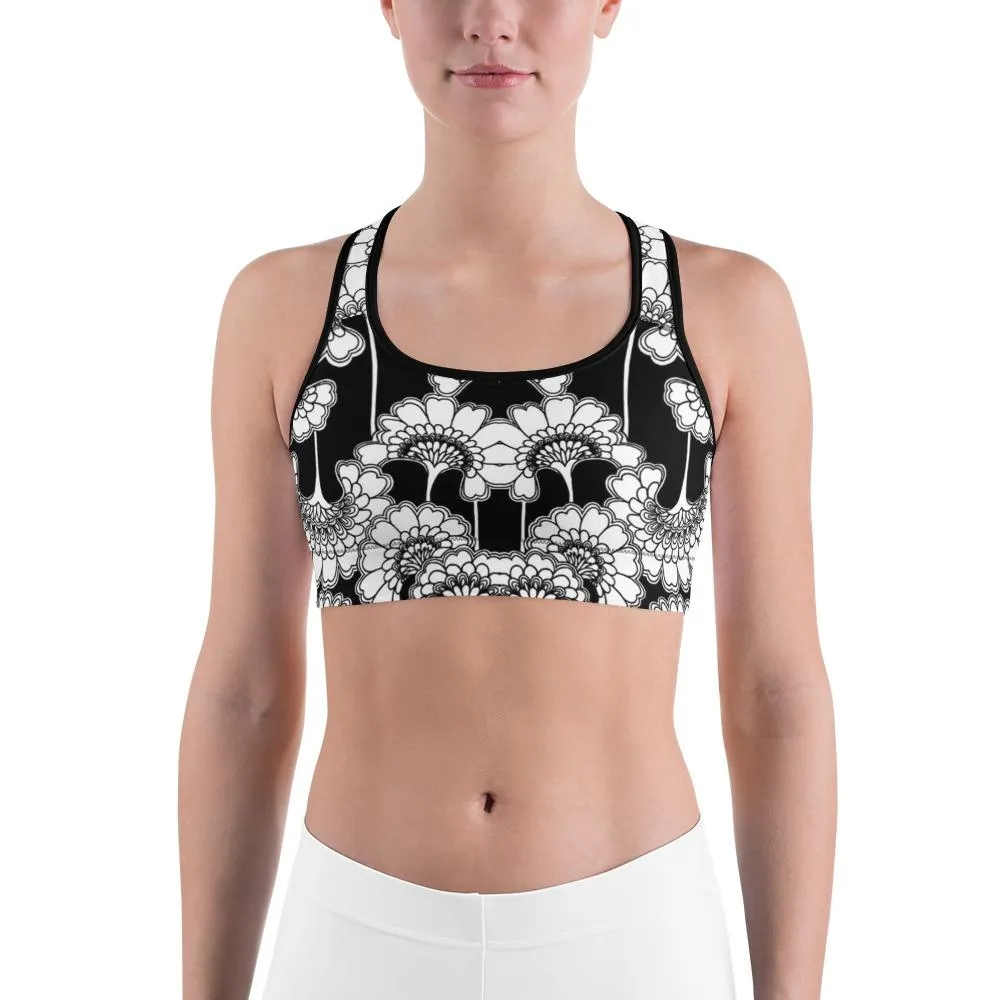 Japanese Floral Sports Bra