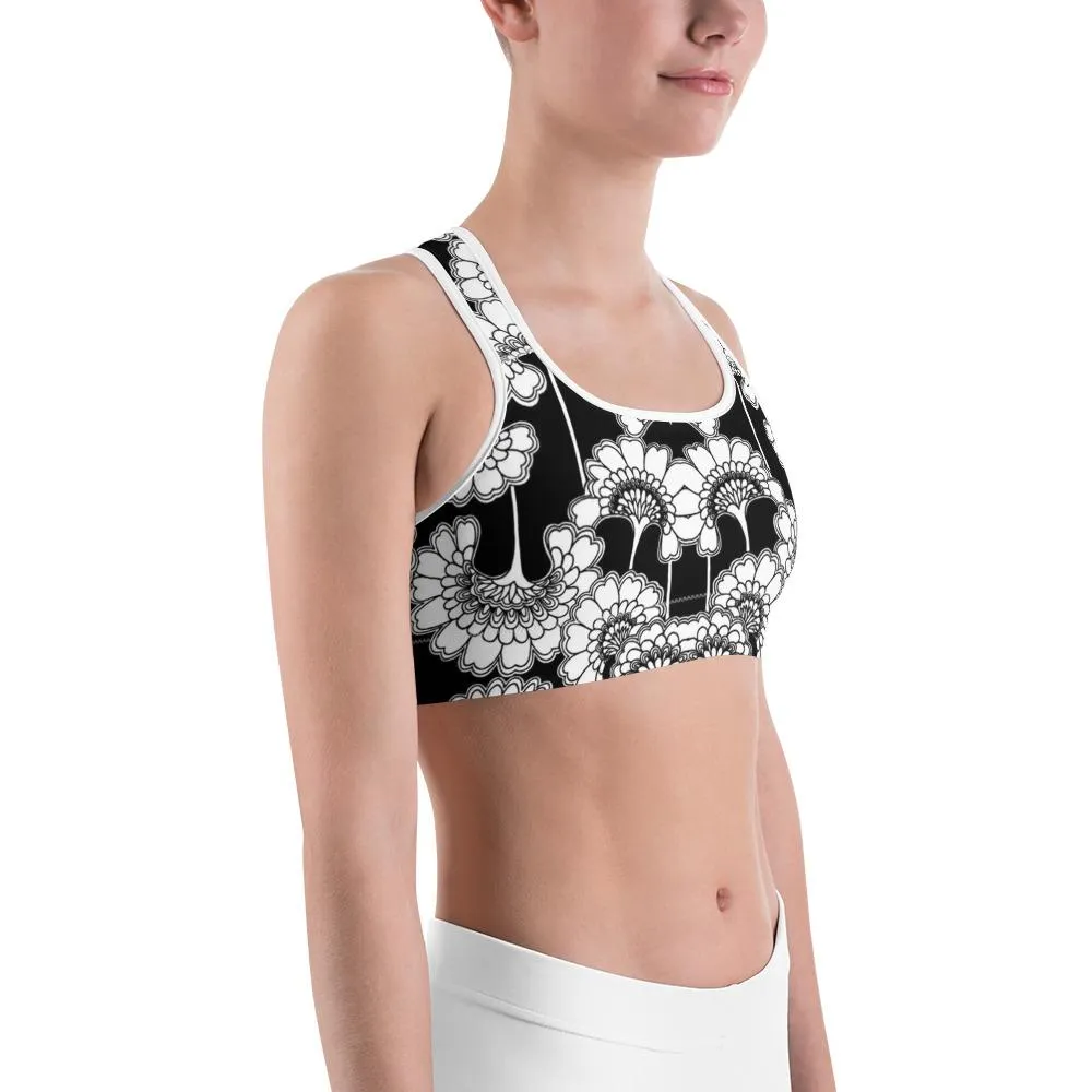 Japanese Floral Sports Bra