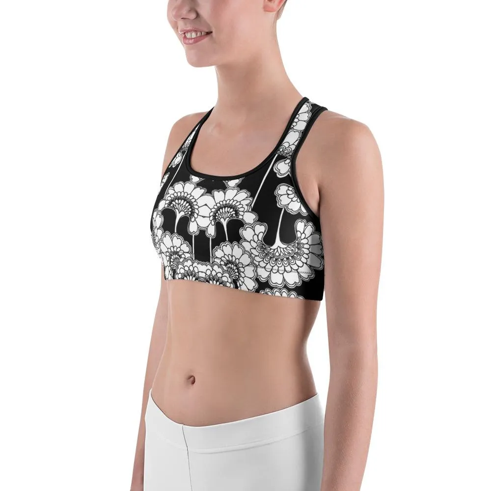 Japanese Floral Sports Bra