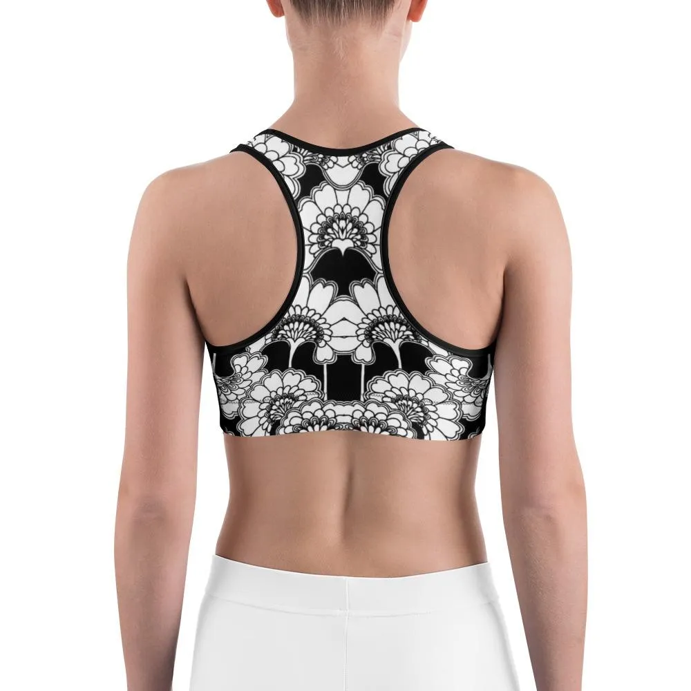 Japanese Floral Sports Bra