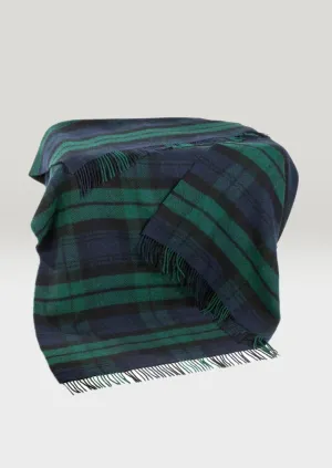 John Hanly Cashmere Merino Throw - Navy Green