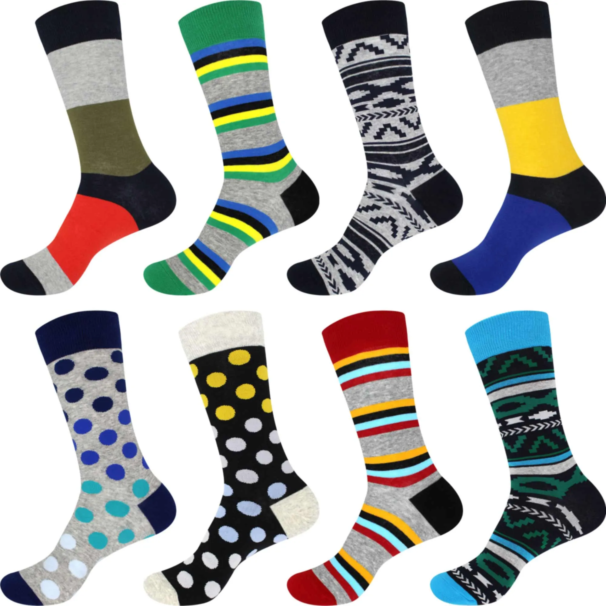 Men's Cotton Colorful Dress Socks