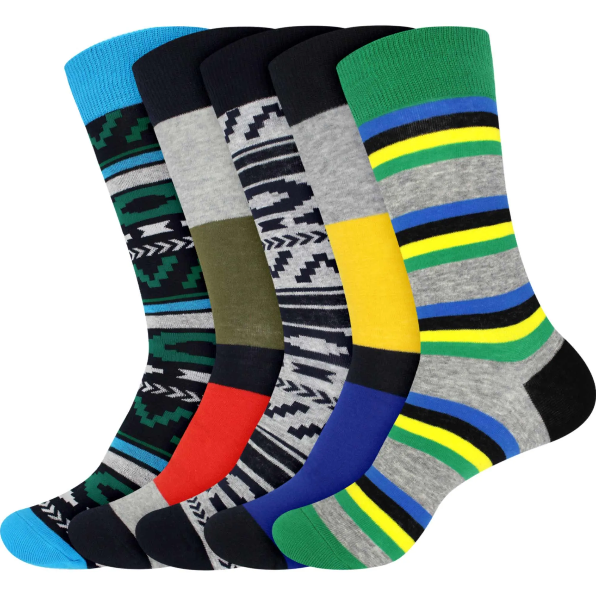 Men's Cotton Colorful Dress Socks