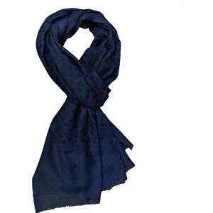 Navy Polka Wool Lightweight Scarf