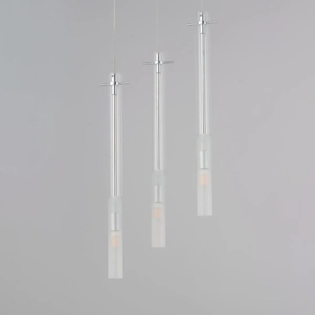 Pipette 18 in. 3 Lights LED Pendant Light Polished Chrome Finish