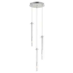 Pipette 18 in. 3 Lights LED Pendant Light Polished Chrome Finish