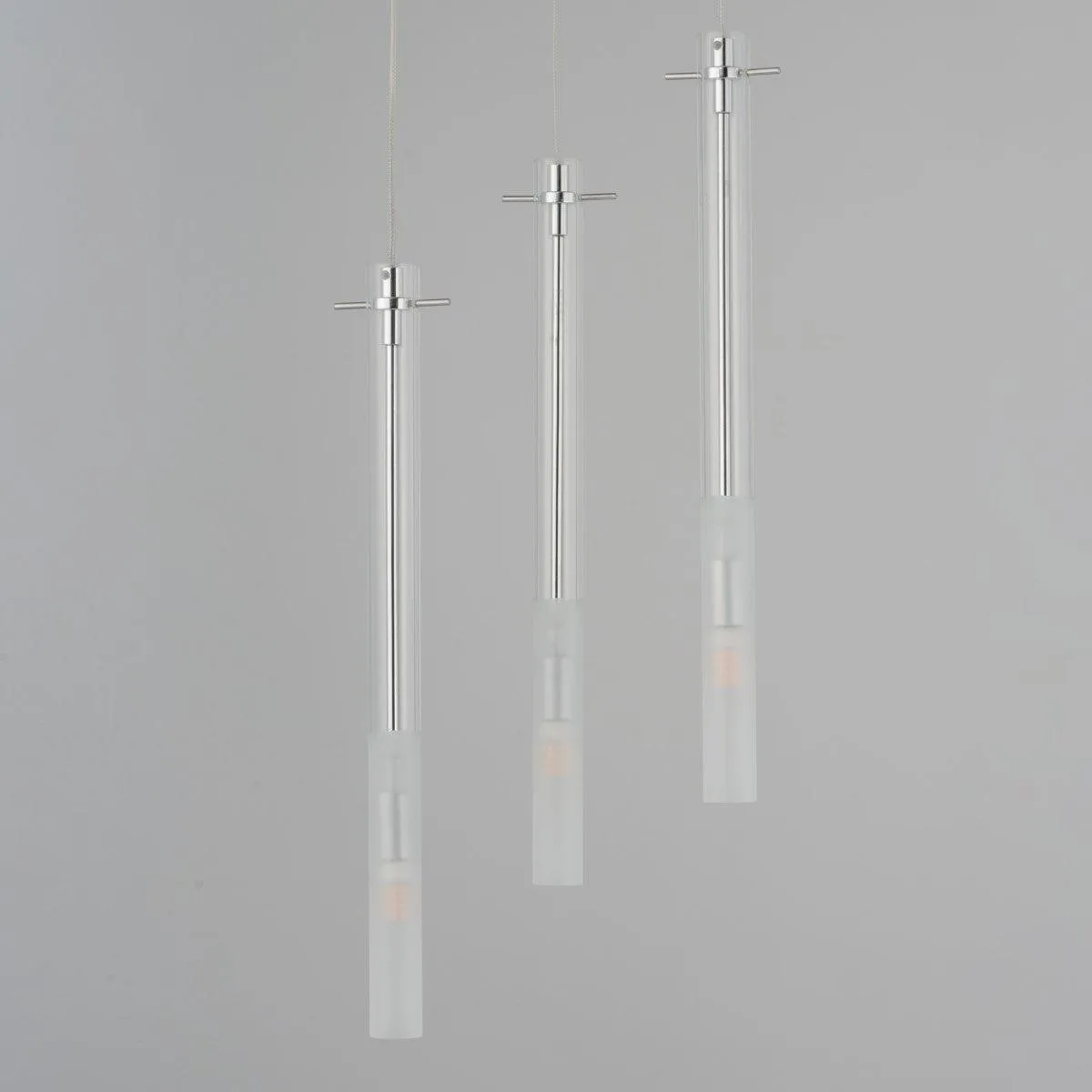 Pipette 18 in. 3 Lights LED Pendant Light Polished Chrome Finish