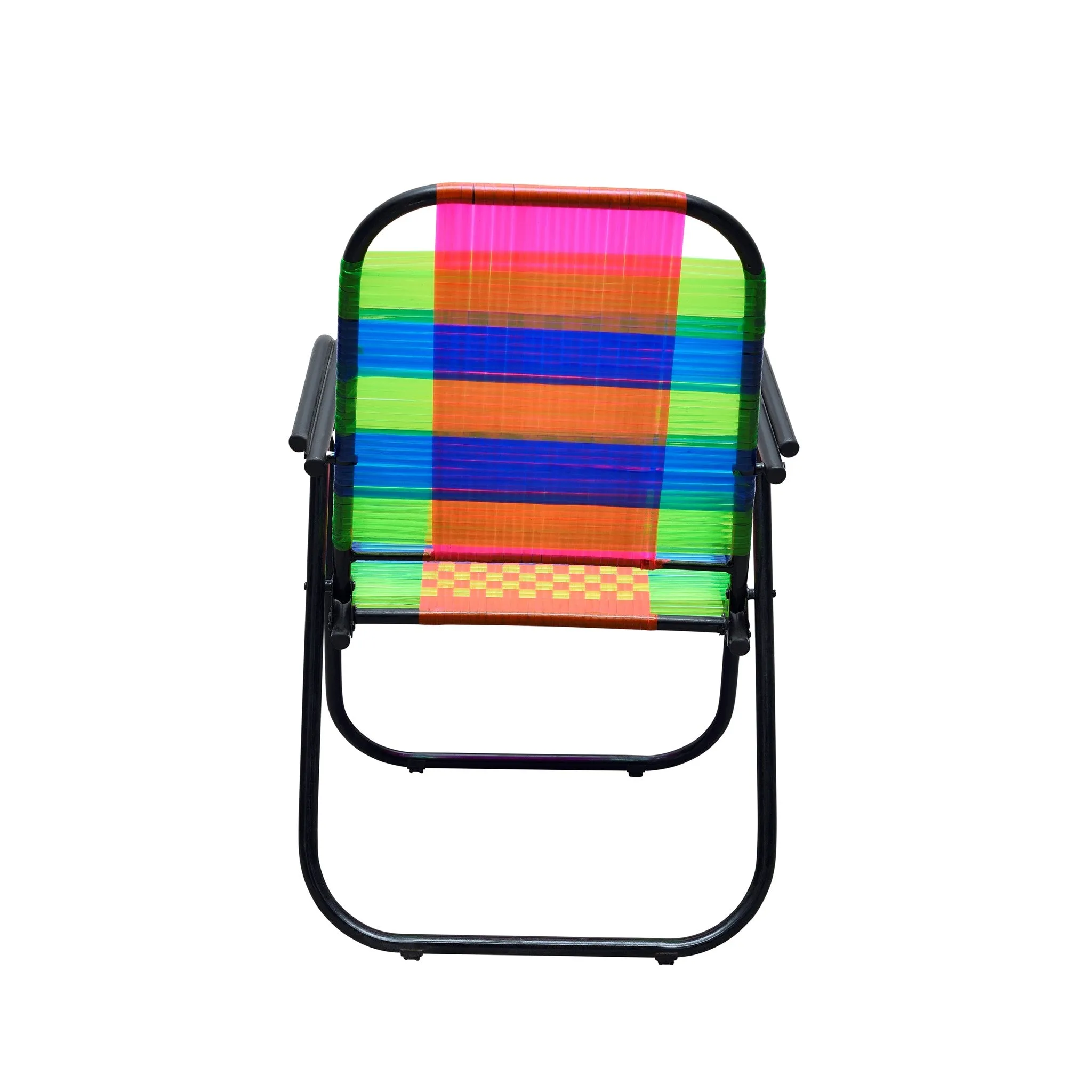 Psychedelic Metal & Plastic Cane Foldable Relaxing Chair