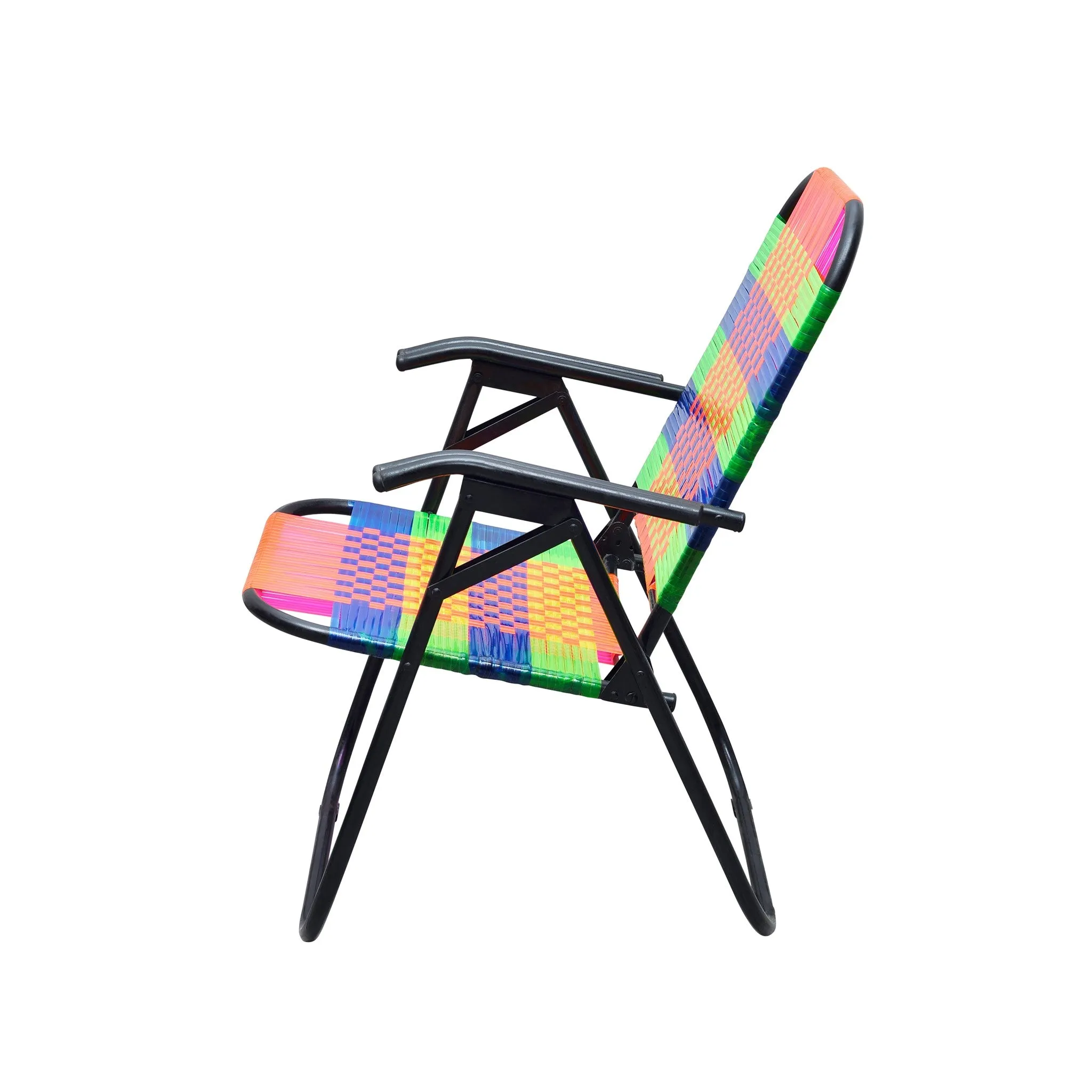 Psychedelic Metal & Plastic Cane Foldable Relaxing Chair