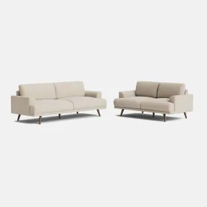 Rosewood Soft Woven Texture 3 Seater & 2 Seater Set - Quicksand