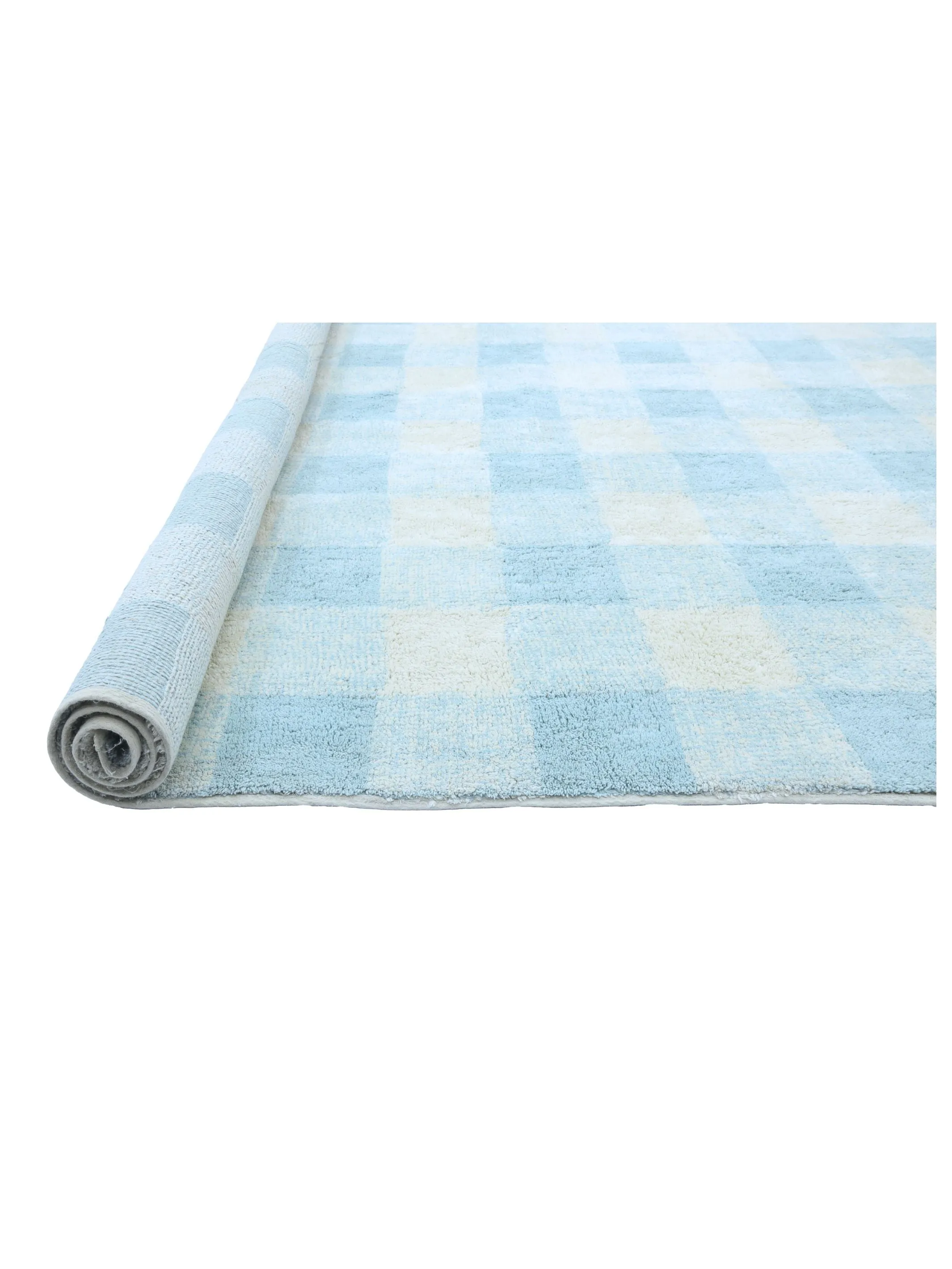 Sky Blue Gingham Rug