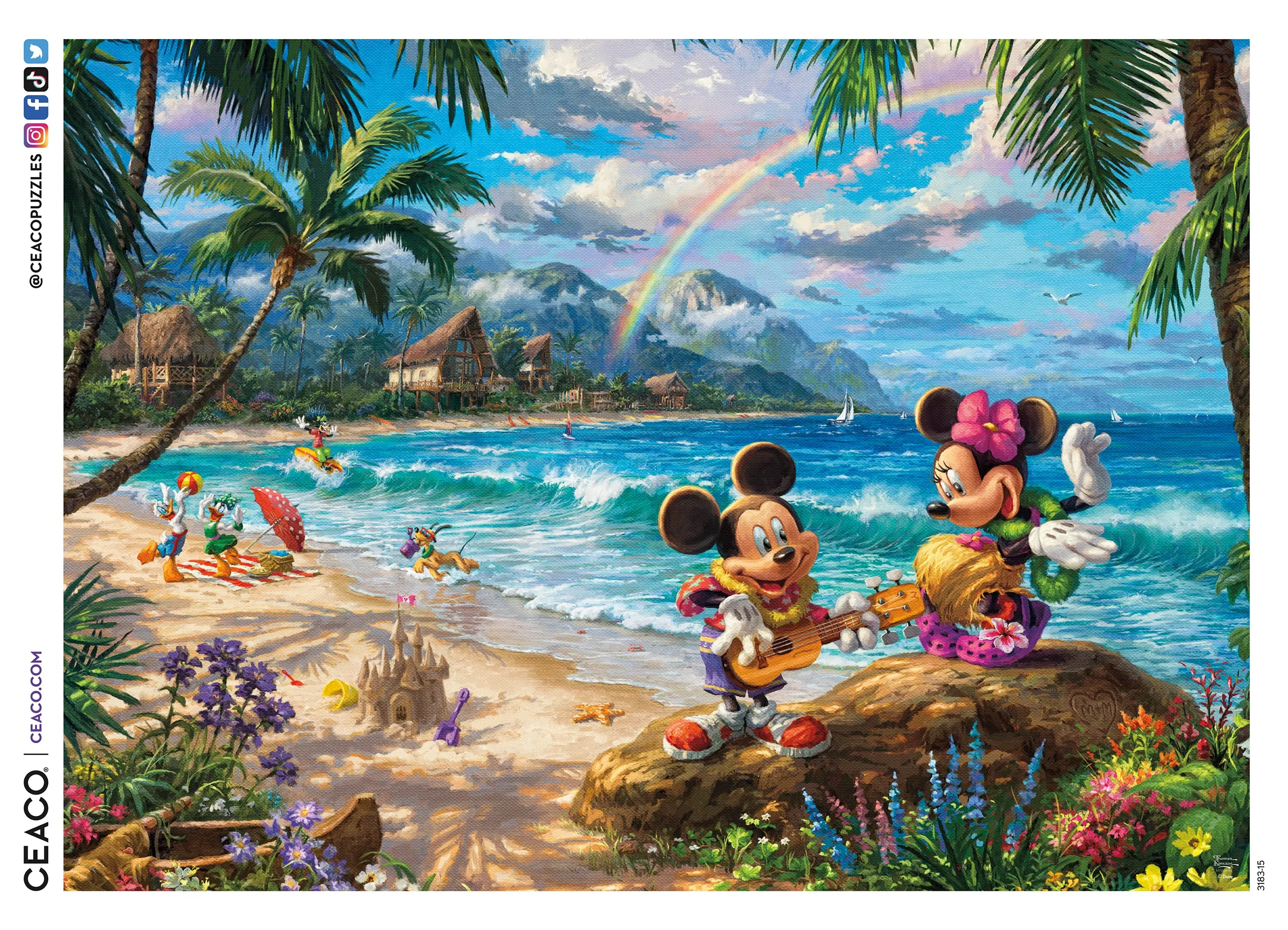 Thomas Kinkade Disney - Mickey and Minnie in Hawaii - 1000 Piece Puzzle