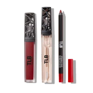 Vegan Lip Essentials Kit: Lip Liner, Liquid Matte Lipstick & Non-Sticky Gloss Set