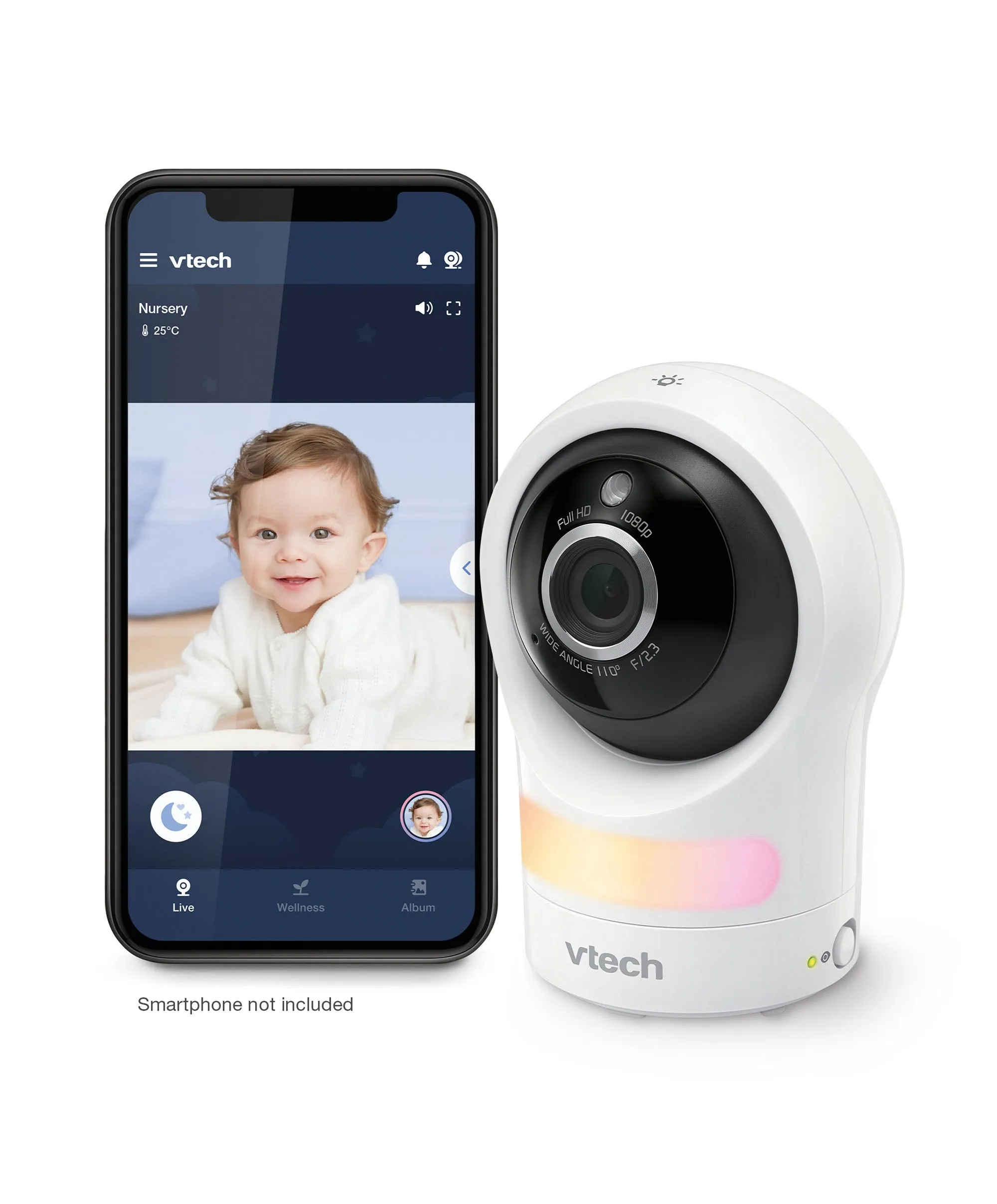 VTech RM9761 Wi-Fi 1080p Smart Baby Cam – White